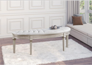 Evangeline Tufted Upholstered Platform Eastern King Bed Ivory and Silver Oak