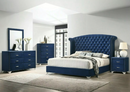 Melody  Queen Tufted Upholstered Bed Pacific Blue