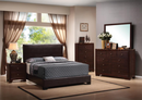 Conner Queen Upholstered Panel Bed Black And Dark Brown