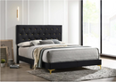 Kendall Tufted Panel Queen Bed Black And Gold