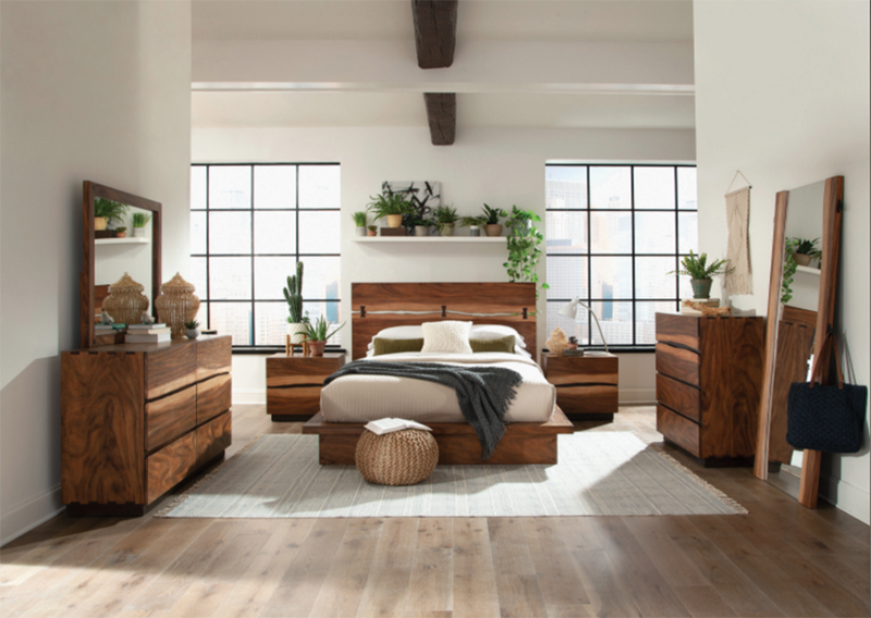 Winslow Eastern Queen Bed Smokey Walnut and Coffee Bean.