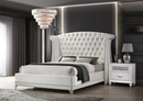 Barzini Queen Wingback Tufted Bed White