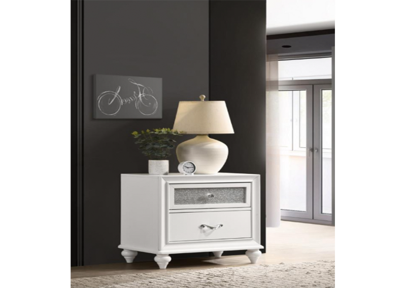 Barzini Queen Wingback Tufted Bed White