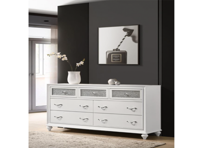 Barzini Queen Wingback Tufted Bed White