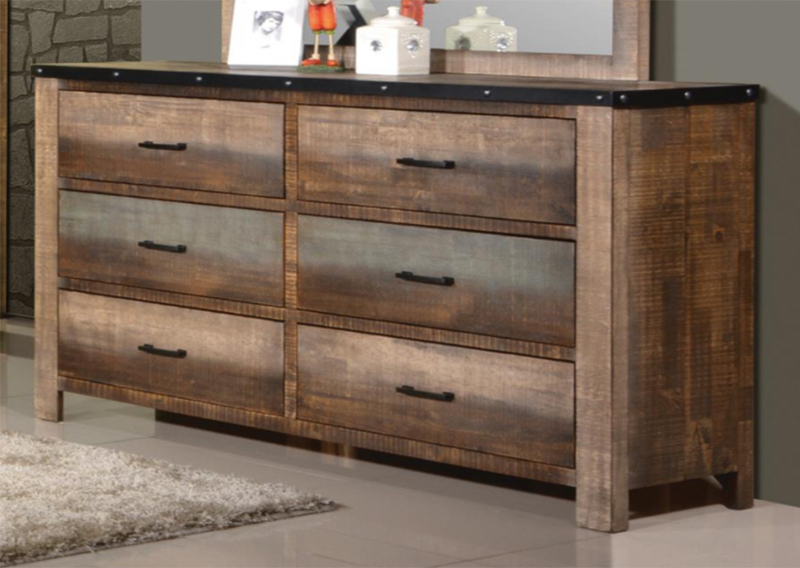 Sembene Queen Panel Bed Antique Multi-Color.