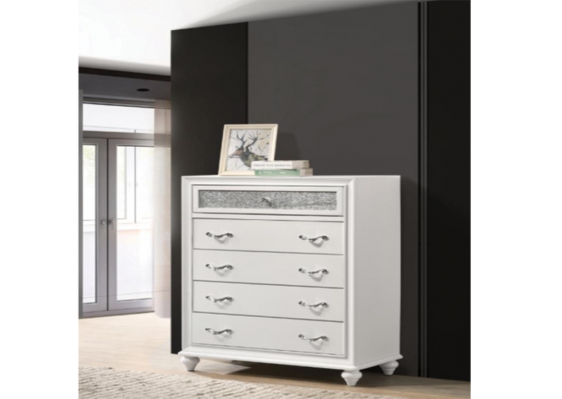 Barzini Queen Wingback Tufted Bed White