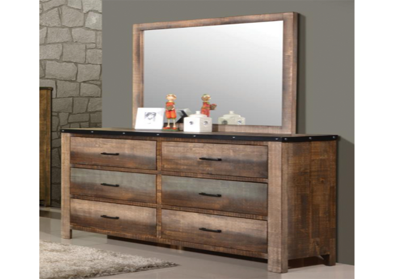 Sembene Queen Panel Bed Antique Multi-Color.