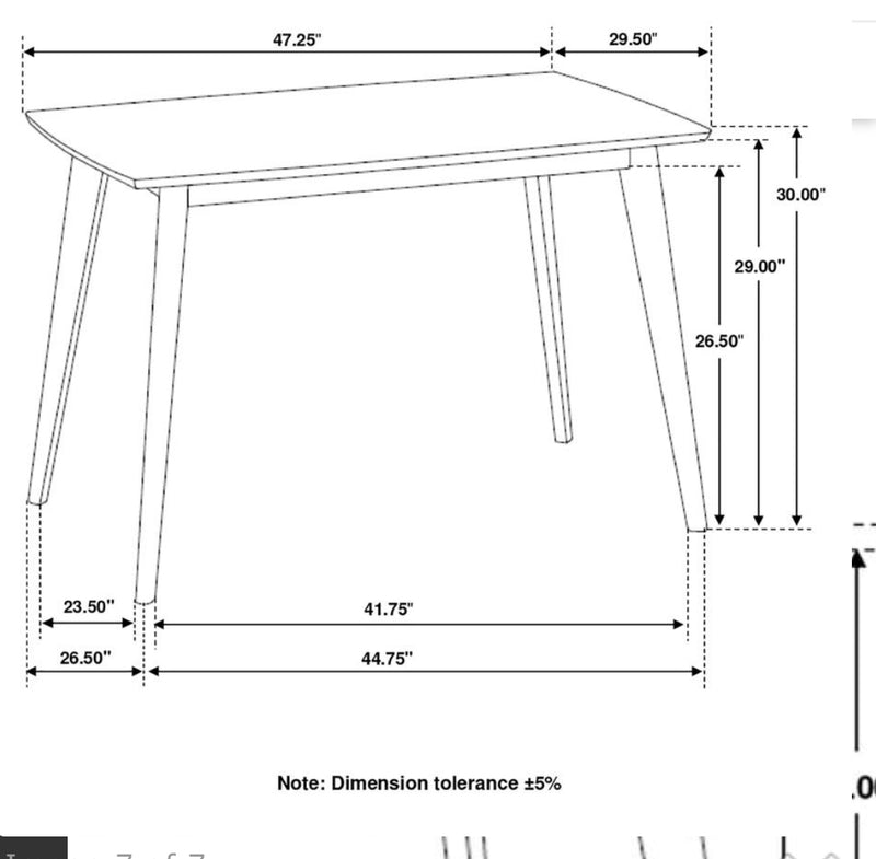 Breckenridge Rectangle Dining Room Set Matte White And Natural Oak.