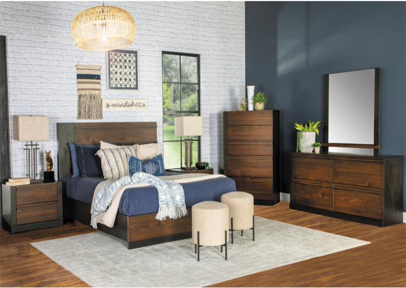 Azalia Queen Rectangular Bedroom Set Black And Walnut