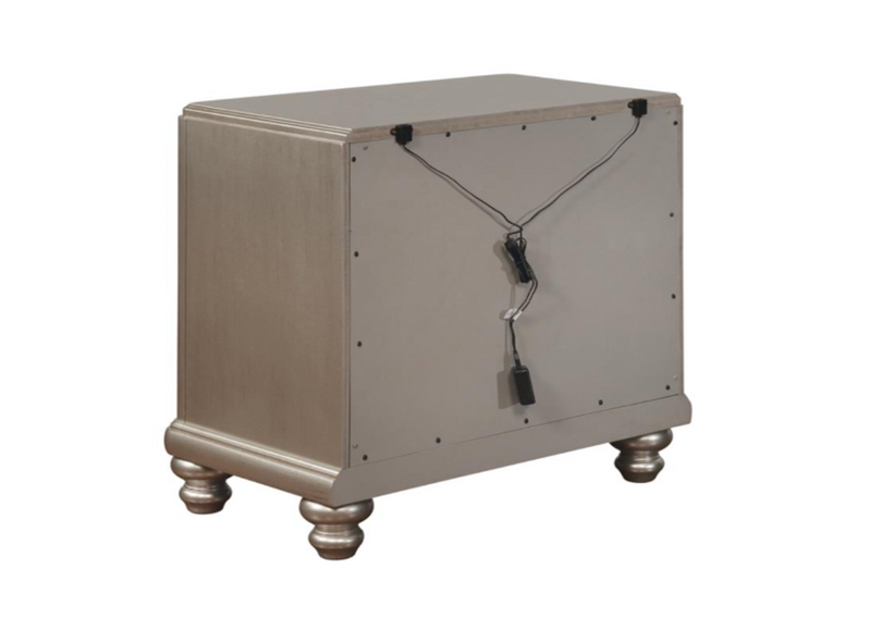 Bling Game Queen Panel Bed Metallic Platinum