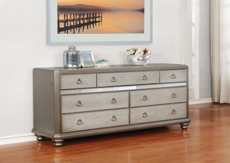 Bling Game Queen Panel Bed Metallic Platinum