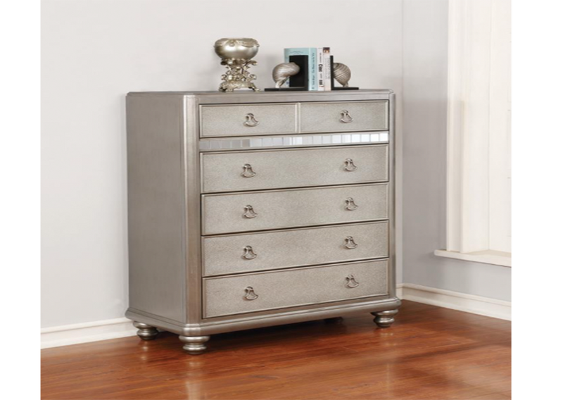 Bling Game Queen Panel Bed Metallic Platinum