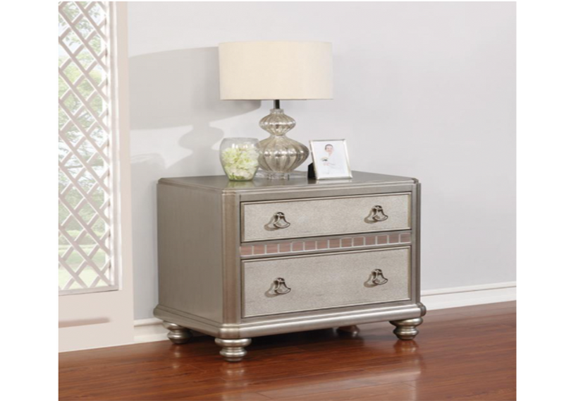 Bling Game Queen Panel Bed Metallic Platinum