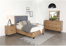 Taylor Upholstered Queen Panel Bed Light Honey Brown And Grey