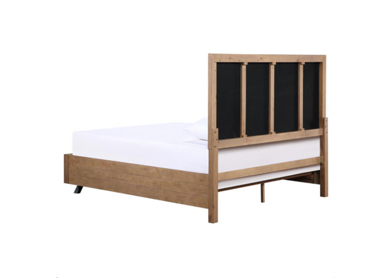 Taylor Upholstered Queen Panel Bed Light Honey Brown And Grey