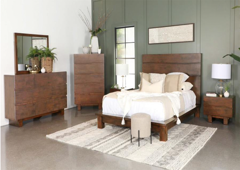 Genevieve Queen Platform Bed Dark Brown