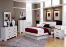 Jessica Queen Platform Bed With Rail Seating White