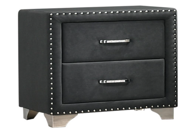 Melody Queen Wingback Upholstered Bed Grey