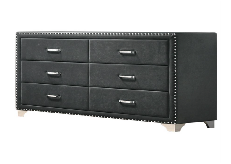 Melody Queen Wingback Upholstered Bed Grey