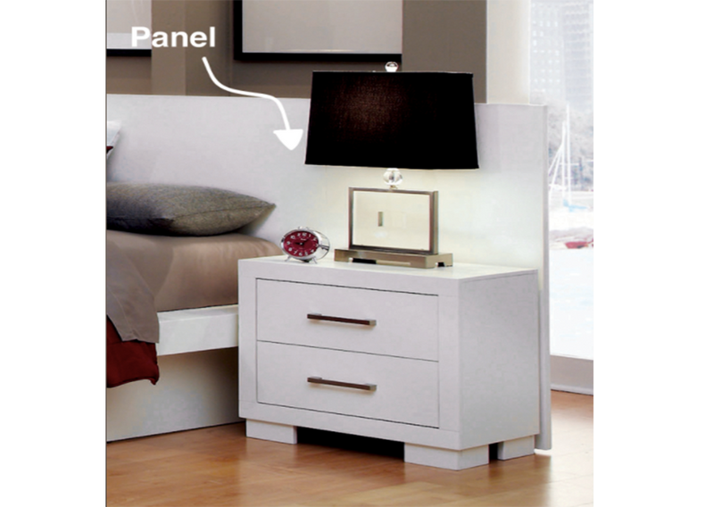 Jessica Queen Platform Bed With Rail Seating White