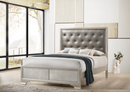 Salford Queen Panel Bed Metallic Sterling And Charcoal Grey.