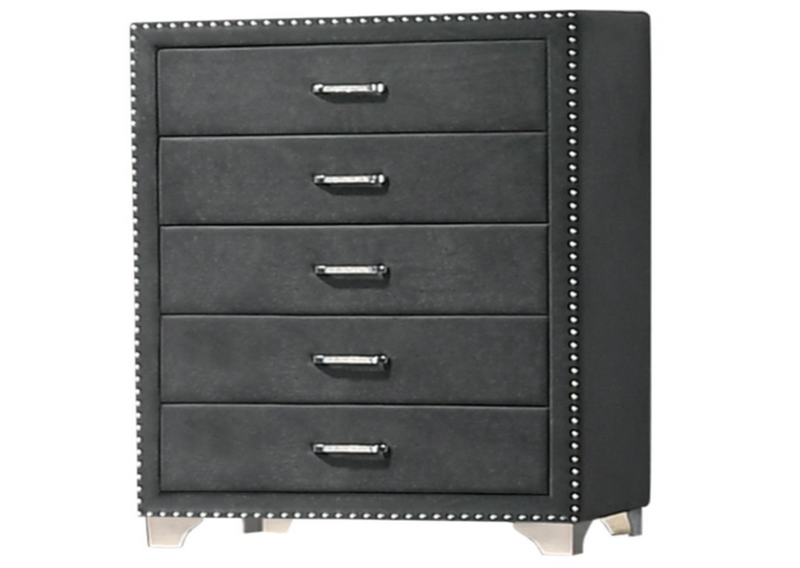 Melody Queen Wingback Upholstered Bed Grey