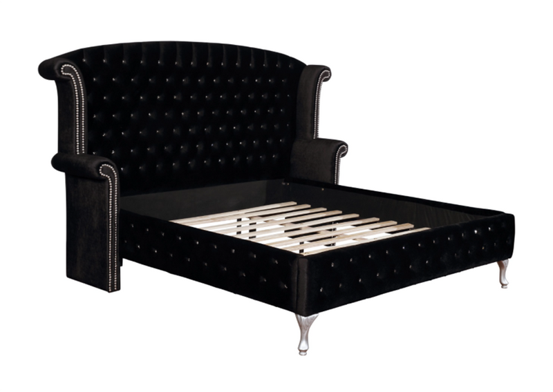 Deanna Queen Tufted Upholstered Bed Black