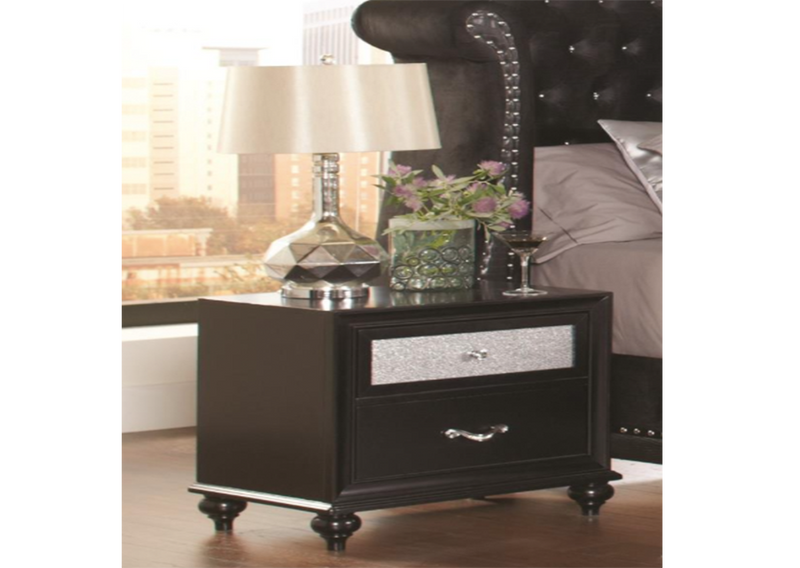 Barzini King Tufted Upholstered Bed Black