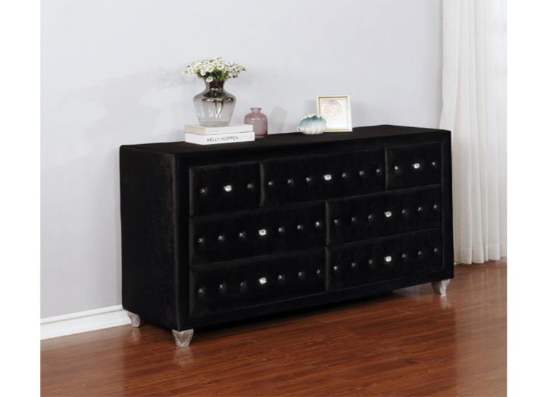 Deanna Queen Tufted Upholstered Bed Black