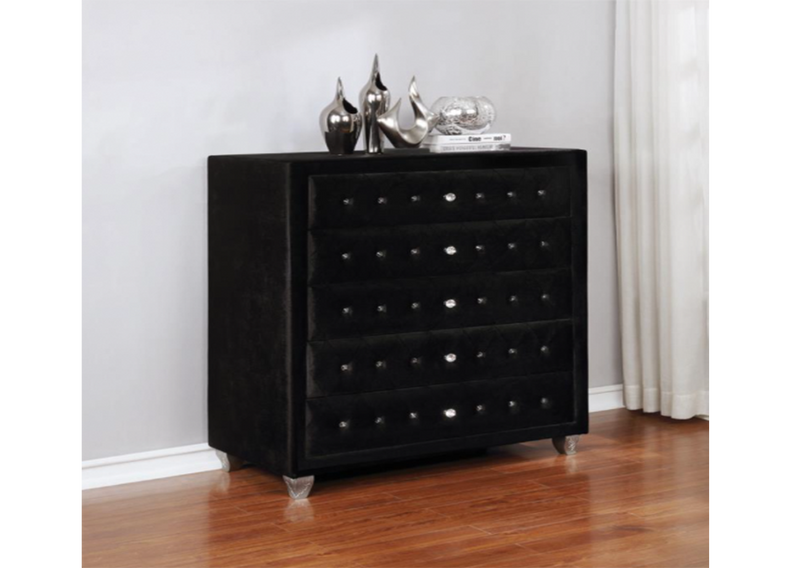 Deanna Queen Tufted Upholstered Bed Black