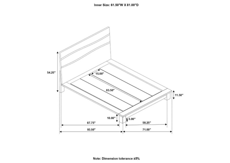 Genevieve Queen Platform Bed Dark Brown