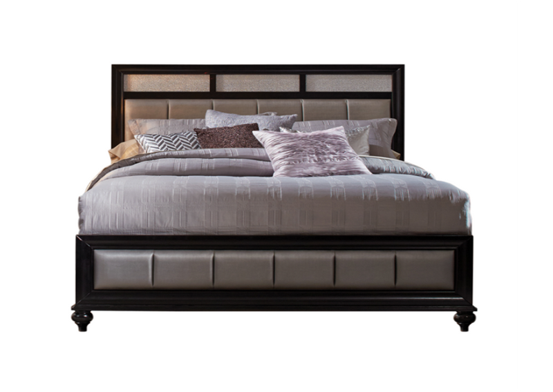 Barzini Queen Upholstered Bed Black And Grey