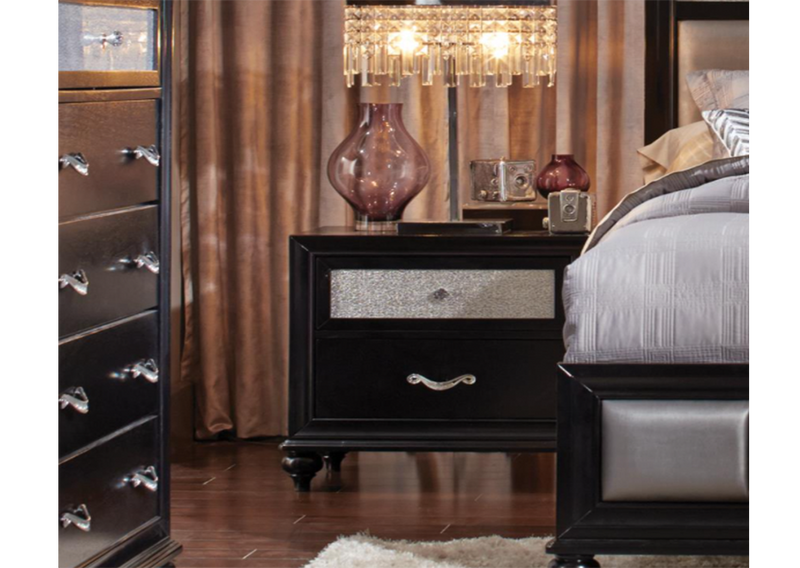 Barzini Queen Upholstered Bed Black And Grey