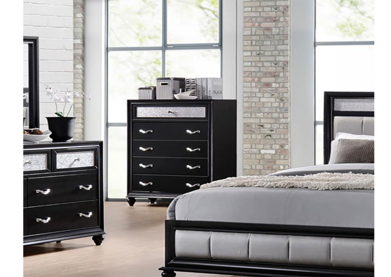 Barzini Queen Upholstered Bed Black And Grey