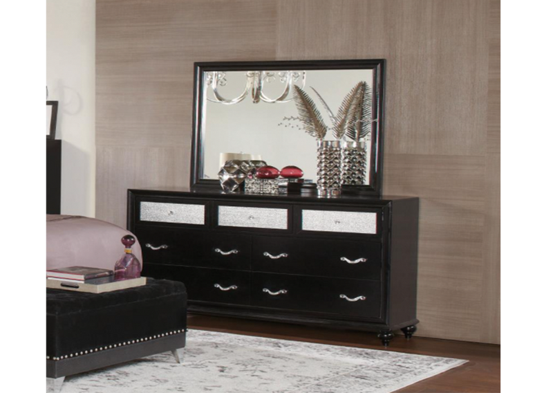 Barzini Queen Upholstered Bed Black And Grey