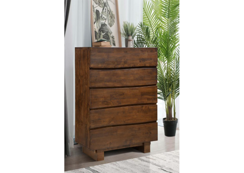 Genevieve Queen Platform Bed Dark Brown