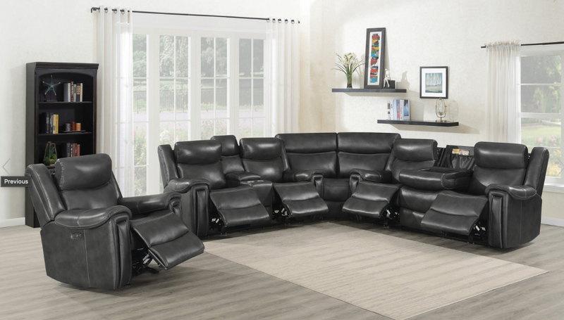 Shallowford 3-Piece Upholstered Power^2 Sectional Hand Rubbed Charcoal