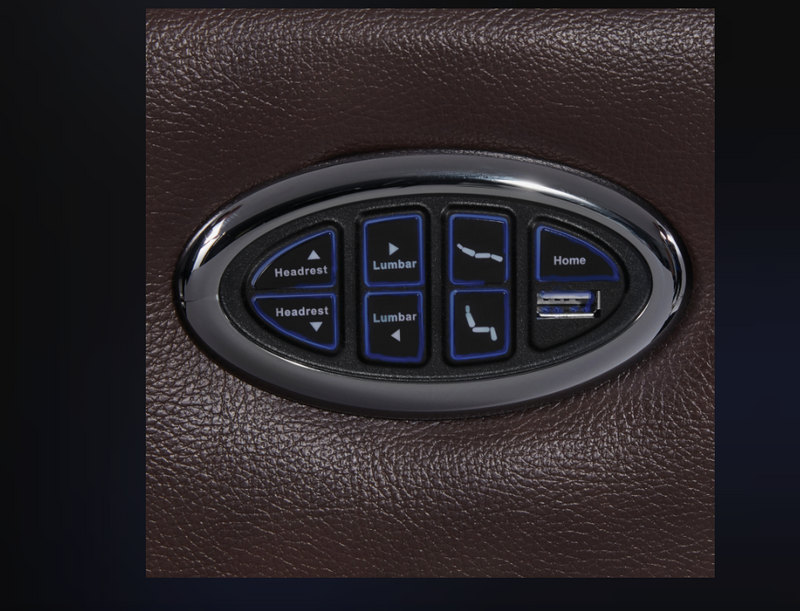 Upholstered Power^3 Recliner With Power Headrest Brown