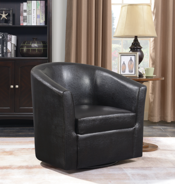 Upholstery Sloped Arm Accent Swivel Chair Champagne
