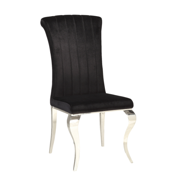Carone Upholstered Side Chairs Black And Chrome (Set Of 4)