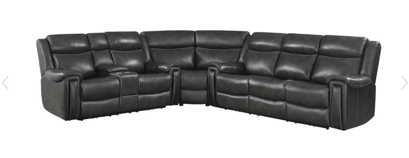 Shallowford 3-Piece Upholstered Power^2 Sectional Hand Rubbed Charcoal