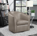 Upholstery Sloped Arm Accent Swivel Chair Champagne