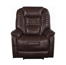 Upholstered Power^3 Recliner With Power Headrest Brown