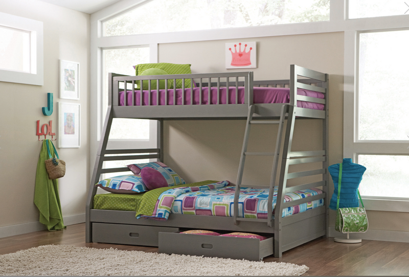 Ashton Twin Over Full 2-Drawer Bunk Bed White