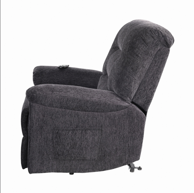 Upholstered Power Lift Recliner Grey