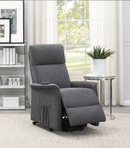 Tufted Upholstered Power Lift Recliner Grey
