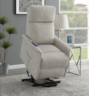 Tufted Upholstered Power Lift Recliner Grey