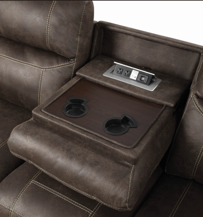 Brixton Upholstered Motion With Cup Holders Buckskin. 3 PC SET