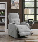 Tufted Upholstered Power Lift Recliner Grey