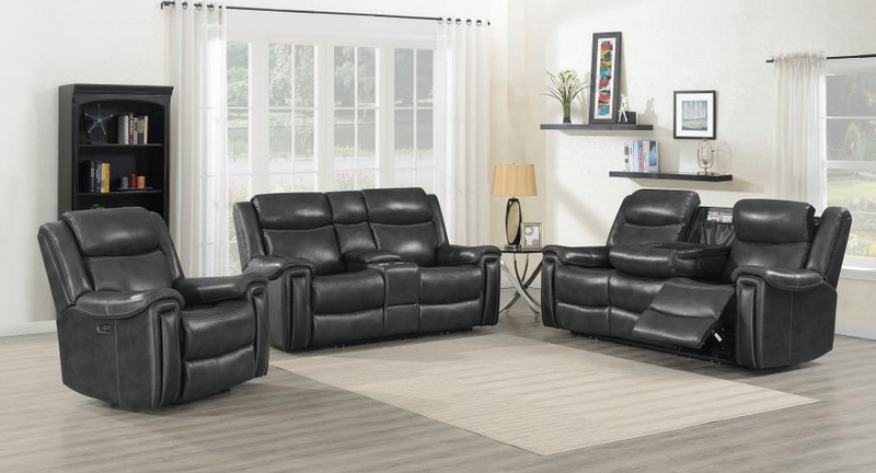 Shallowford 3-Piece Upholstered Power^2 Sectional Hand Rubbed Charcoal